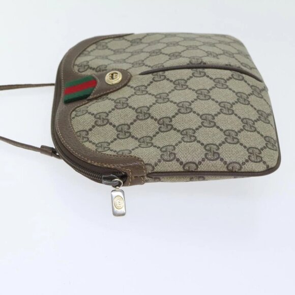 GUCCI GG Supreme Web Sherry Line Shoulder Bag PVC Beige 904 02 047 Auth 91756 - Picture 5 of 15